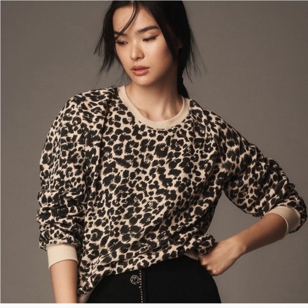 Anthropologie Leopard Print Sweater Sz Small